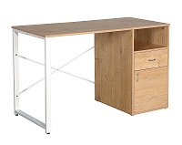 Xtech Desks - Xtech Sgl Lvl Desk w/Drawer Cabinet beige wood
